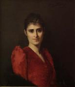 Portrait of a women in red dress